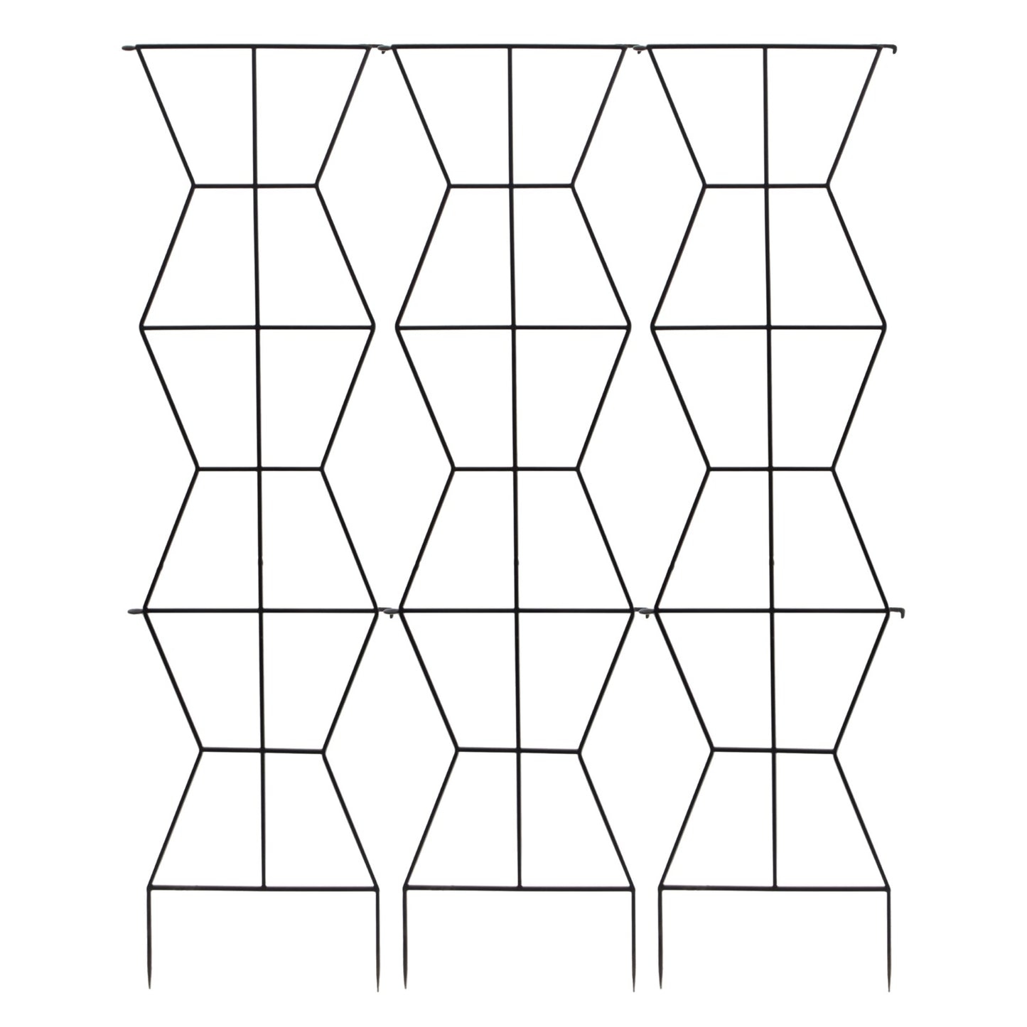 ACHLA Zigzag Screen Trellis 79.5in Wide | Modern Black Wrought Iron | Patio & Garden Green Screen | 79.5 x 26.5 x 84 in | Model FT-60
