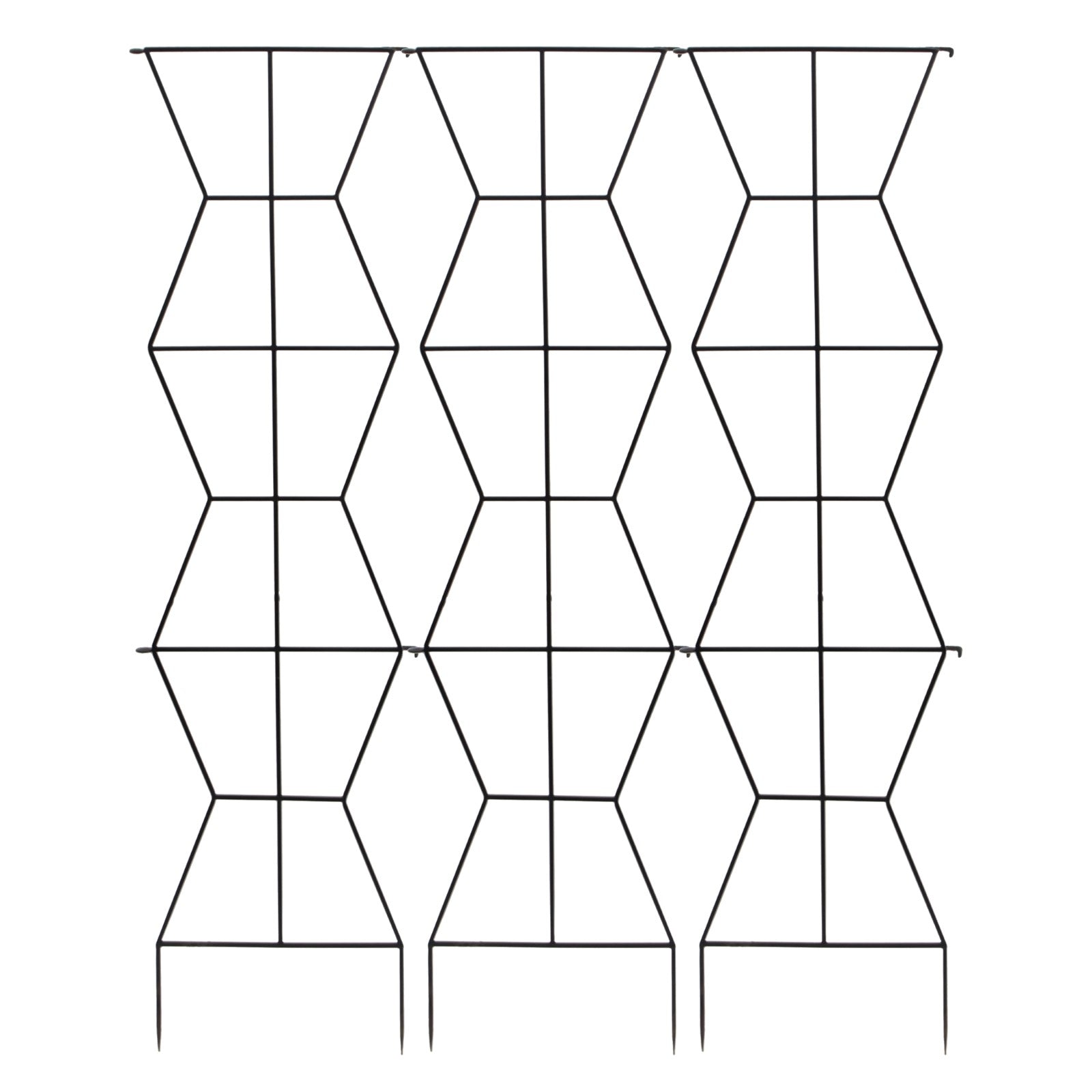 ACHLA Zigzag Screen Trellis 79.5in Wide | Modern Black Wrought Iron | Patio & Garden Green Screen | 79.5 x 26.5 x 84 in | Model FT-60