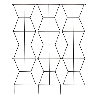 ACHLA Zigzag Screen Trellis 79.5in Wide | Modern Black Wrought Iron | Patio & Garden Green Screen | 79.5 x 26.5 x 84 in | Model FT-60