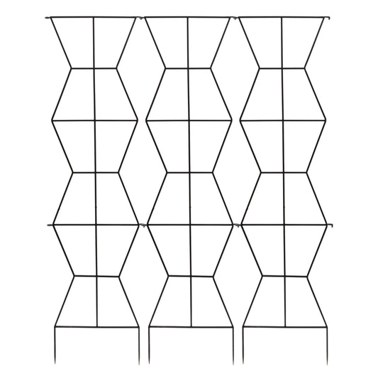 ACHLA Zigzag Screen Trellis 79.5in Wide | Modern Black Wrought Iron | Patio & Garden Green Screen | 79.5 x 26.5 x 84 in | Model FT-60