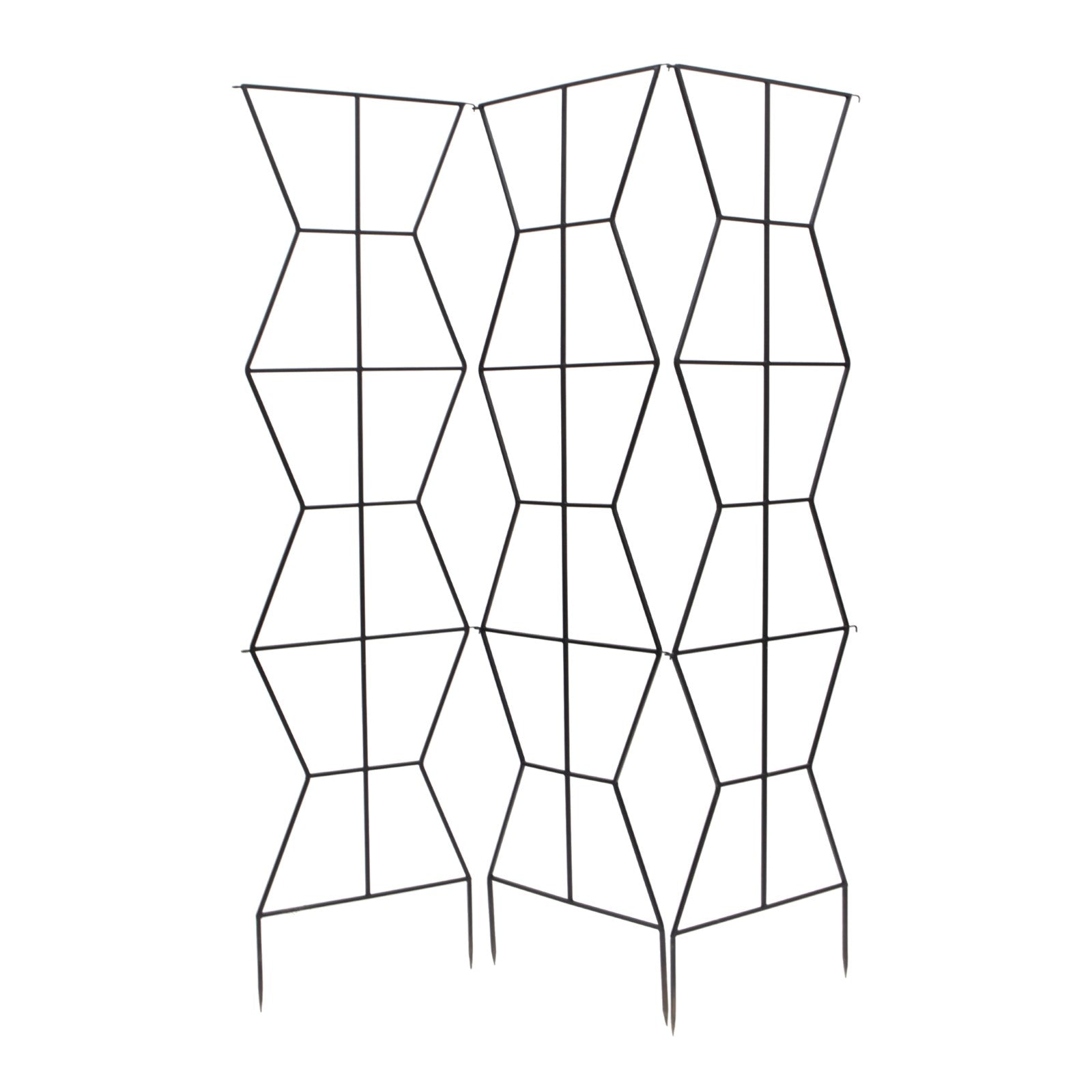 ACHLA Zigzag Screen Trellis 79.5in Wide | Modern Black Wrought Iron | Patio & Garden Green Screen | 79.5 x 26.5 x 84 in | Model FT-60