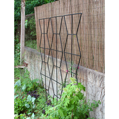 ACHLA Zigzag Screen Trellis 79.5in Wide | Modern Black Wrought Iron | Patio & Garden Green Screen | 79.5 x 26.5 x 84 in | Model FT-60