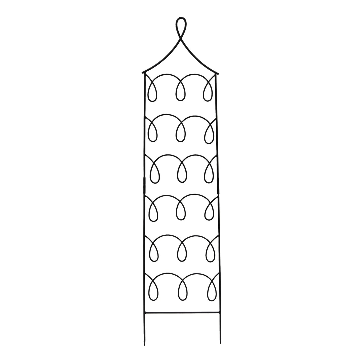 ACHLA Gingerbread Cottage Trellis 72in H | Black Wrought Iron | Outdoor Vertical Garden & Wall Climbing Plant Support | 18 x 72 x 0.5 in | Model FT-62