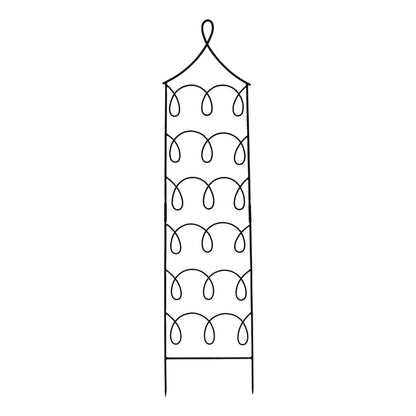 ACHLA Gingerbread Cottage Trellis 72in H | Black Wrought Iron | Outdoor Vertical Garden & Wall Climbing Plant Support | 18 x 72 x 0.5 in | Model FT-62