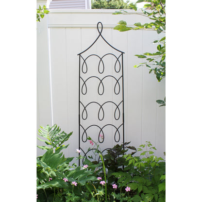 ACHLA Gingerbread Cottage Trellis 72in H | Black Wrought Iron | Outdoor Vertical Garden & Wall Climbing Plant Support | 18 x 72 x 0.5 in | Model FT-62