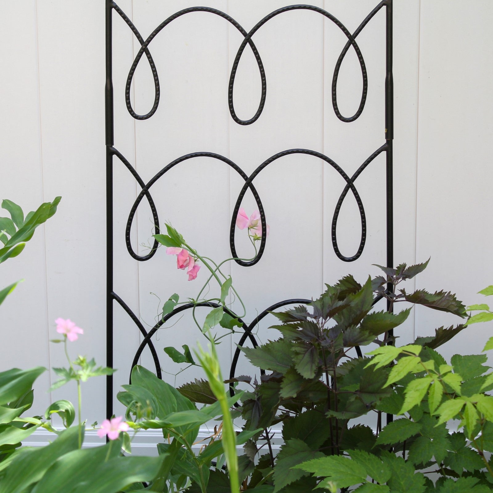 ACHLA Gingerbread Cottage Trellis 72in H | Black Wrought Iron | Outdoor Vertical Garden & Wall Climbing Plant Support | 18 x 72 x 0.5 in | Model FT-62