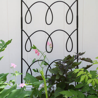 ACHLA Gingerbread Cottage Trellis 72in H | Black Wrought Iron | Outdoor Vertical Garden & Wall Climbing Plant Support | 18 x 72 x 0.5 in | Model FT-62