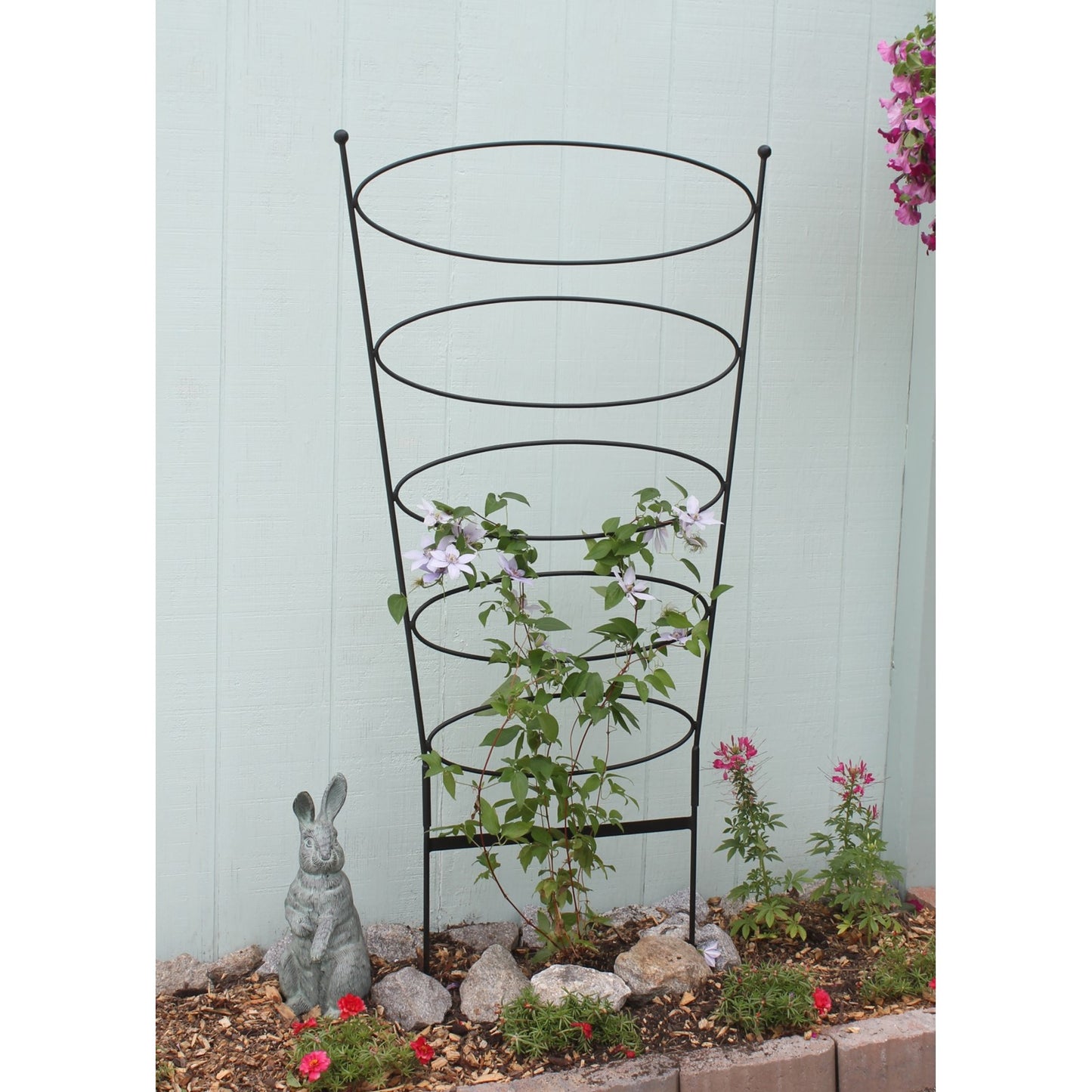 ACHLA Ovals Trellis 61in H | Wrought Iron Black Powdercoat | Garden & Patio Climbing Plant Support | 30 x 30 x 61 in | Model FT-66