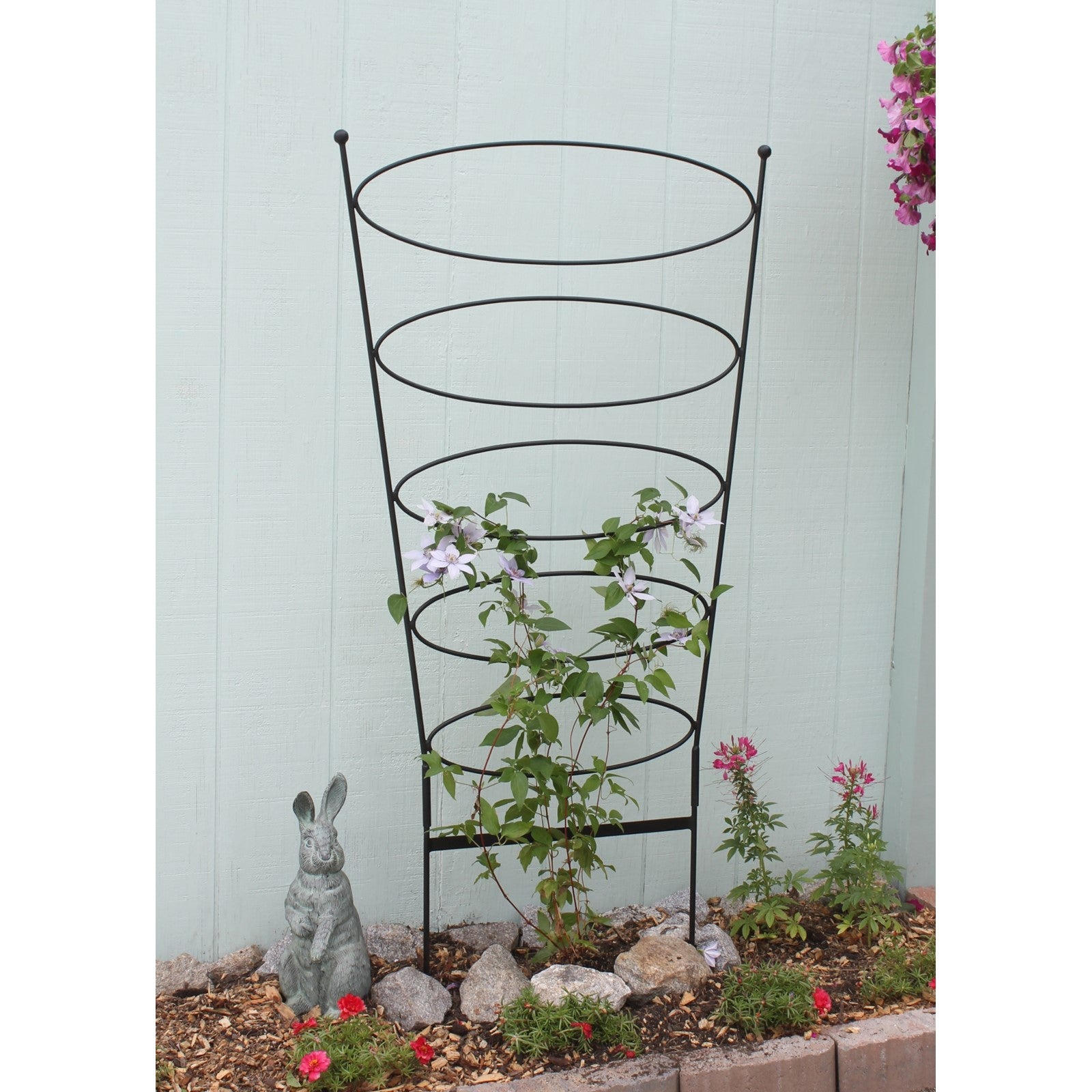 ACHLA Ovals Trellis 61in H | Wrought Iron Black Powdercoat | Garden & Patio Climbing Plant Support | 30 x 30 x 61 in | Model FT-66