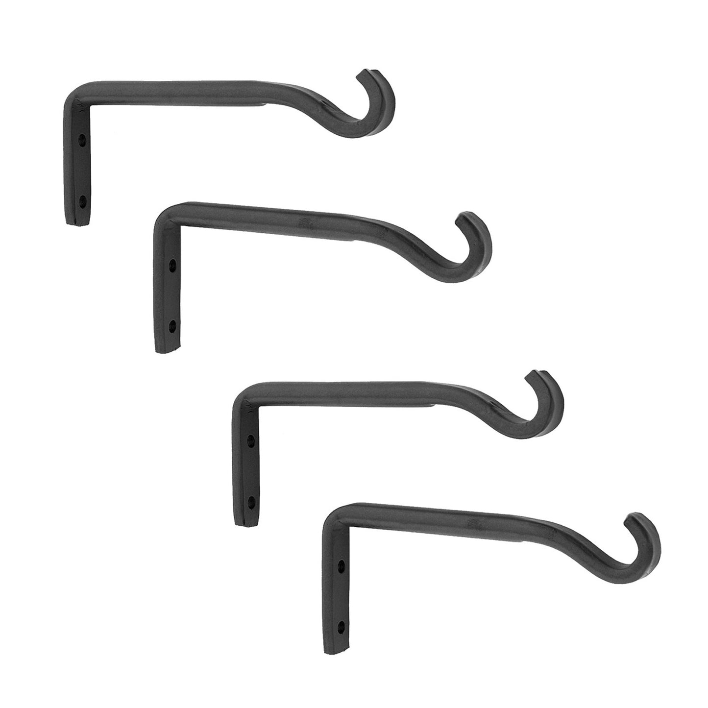 ACHLA Trellis Wall Brackets 2-Pair | Wrought Iron Black Powdercoat | Garden Trellis & Plant Support | 5.25 in L, 6 in W | Model FTB-02-2