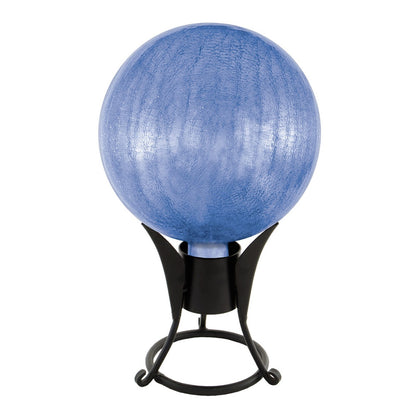 ACHLA 10in Gazing Globe | Blue Lapis Crackle Glass | Garden & Patio Accent | 10 x 10 x 12 in | Model G10-BLL-C