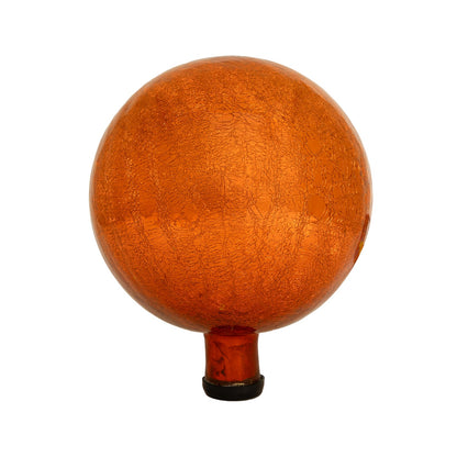 ACHLA 10in Gazing Globe | Mandarin Crackle Glass | Garden & Patio Decor | 10 x 10 x 12 in | Model G10-M-C