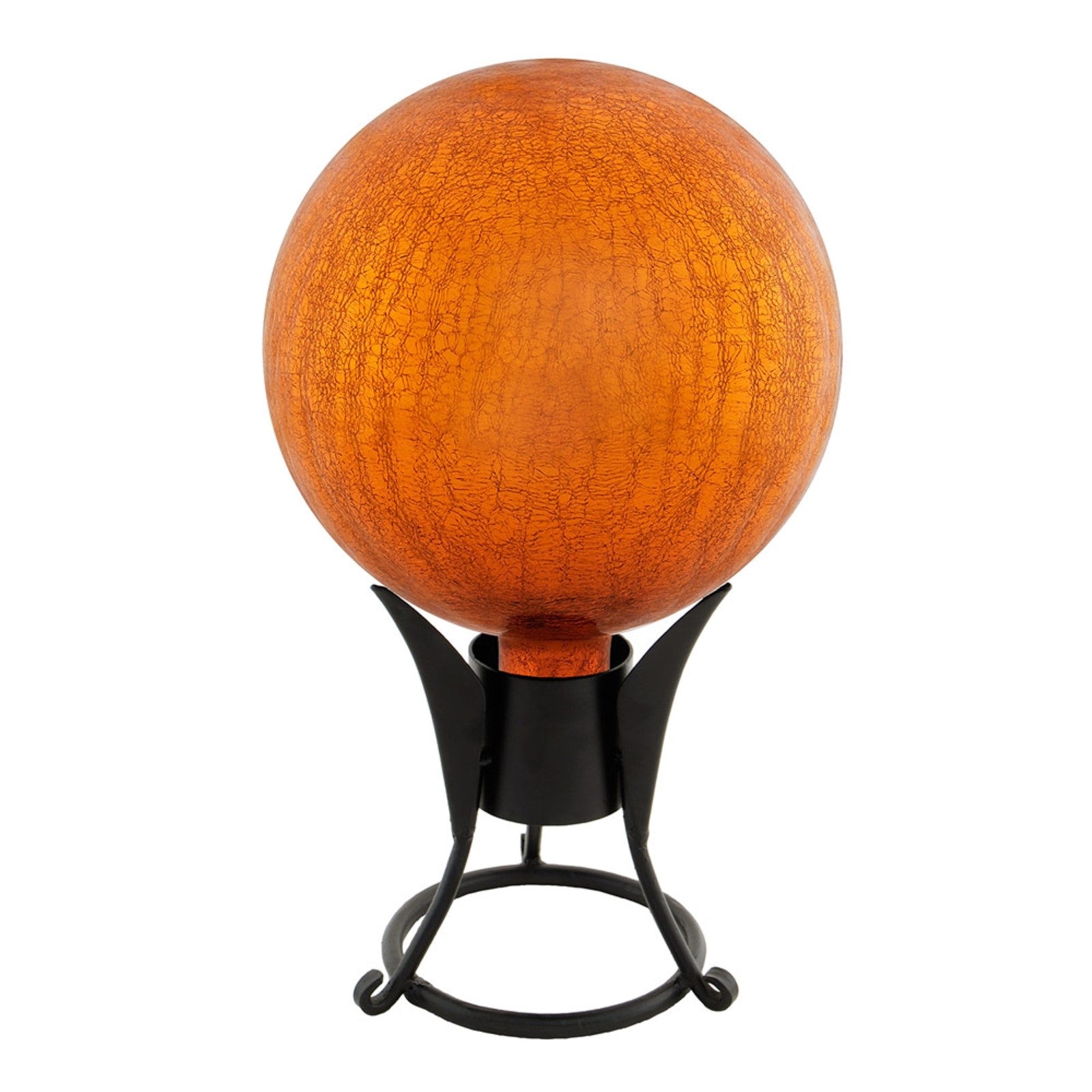 ACHLA 10in Gazing Globe | Mandarin Crackle Glass | Garden & Patio Decor | 10 x 10 x 12 in | Model G10-M-C