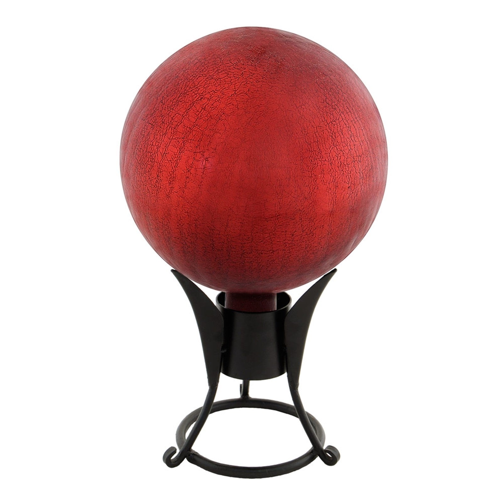 ACHLA Gazing Ball 10in Red Crackle Glass | Garden Globe Outdoor Decor | Patio & Garden Accent | 10 x 10 x 12 in | Model G10-RD-C