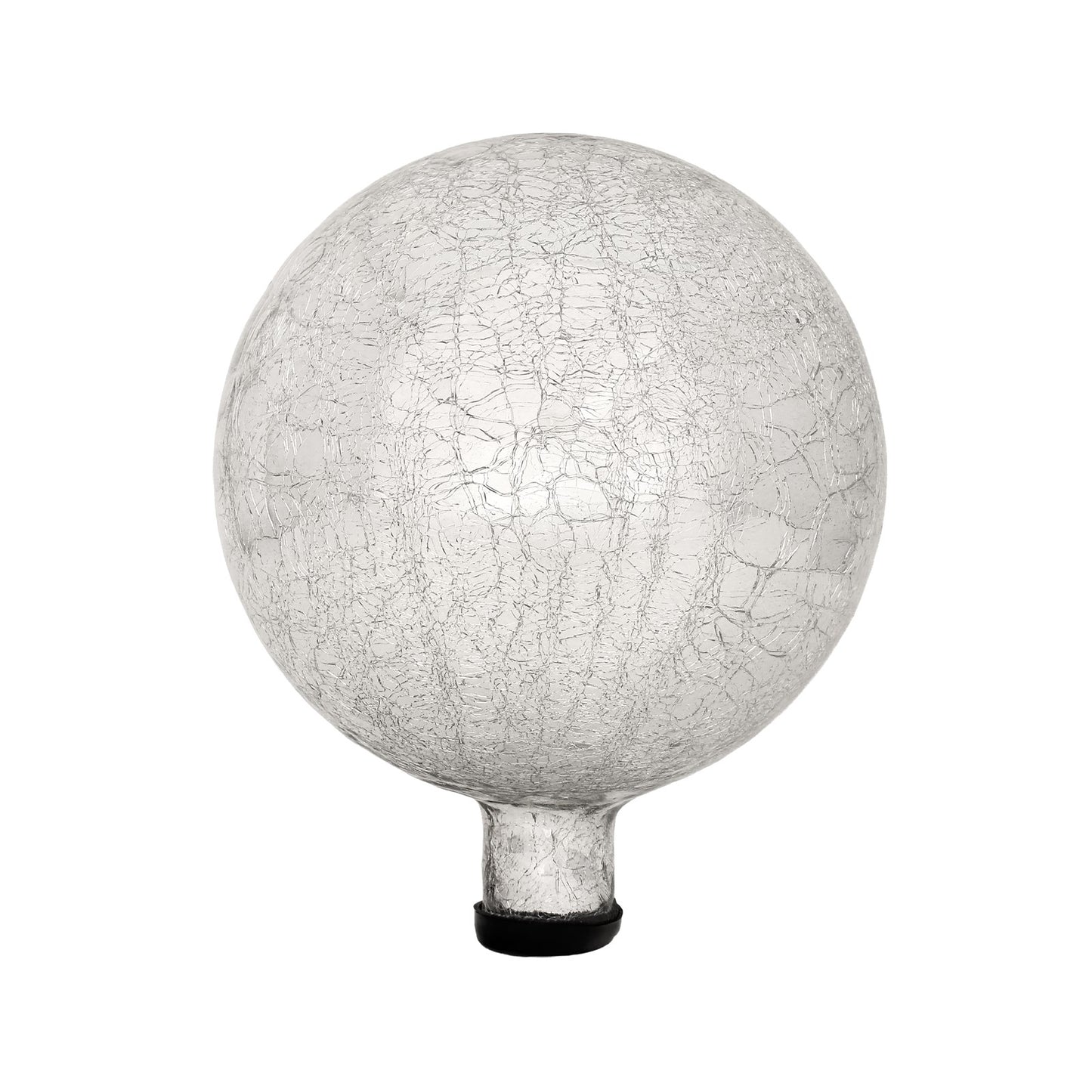 ACHLA 10in Gazing Globe | Silver Crackle Glass Garden Sphere | Outdoor Patio & Garden Decor | 10 x 10 x 12 in | Model G10-S-C