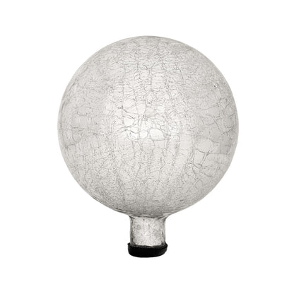 ACHLA 10in Gazing Globe | Silver Crackle Glass Garden Sphere | Outdoor Patio & Garden Decor | 10 x 10 x 12 in | Model G10-S-C