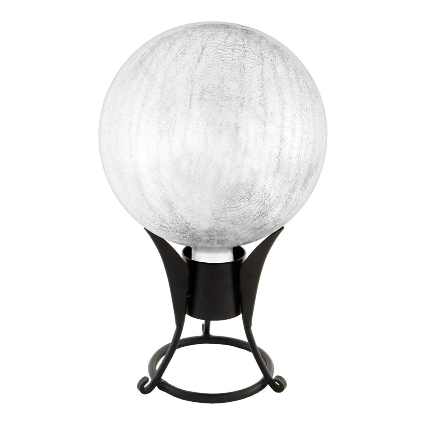 ACHLA 10in Gazing Globe | Silver Crackle Glass Garden Sphere | Outdoor Patio & Garden Decor | 10 x 10 x 12 in | Model G10-S-C