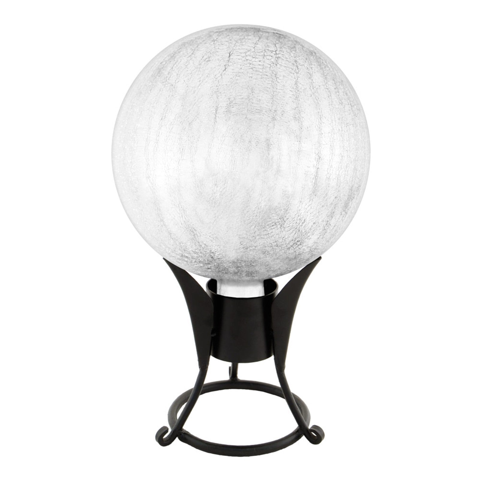 ACHLA 10in Gazing Globe | Silver Crackle Glass Garden Sphere | Outdoor Patio & Garden Decor | 10 x 10 x 12 in | Model G10-S-C