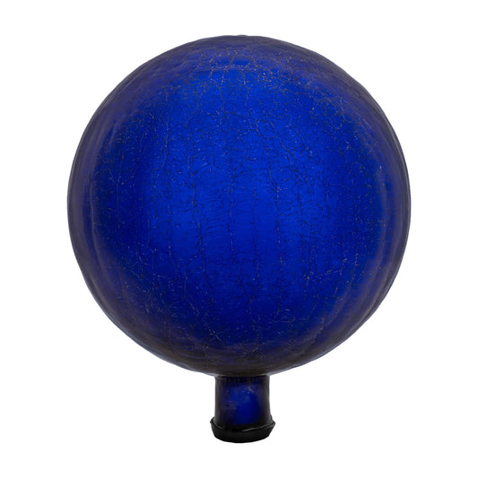 ACHLA 12in Gazing Globe | Blue Crackle Hand-Blown Glass | Garden & Patio Accent | 12 x 12 x 14 in | Model G12-BL-C