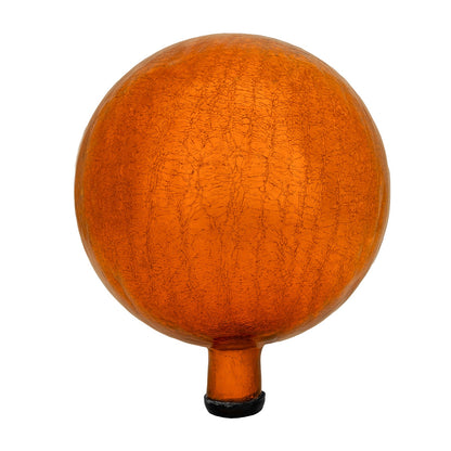 ACHLA 12in Gazing Globe | Crackled Mandarin Glass | Garden & Patio Decor | 12 x 12 x 14 in | Model G12-M-C