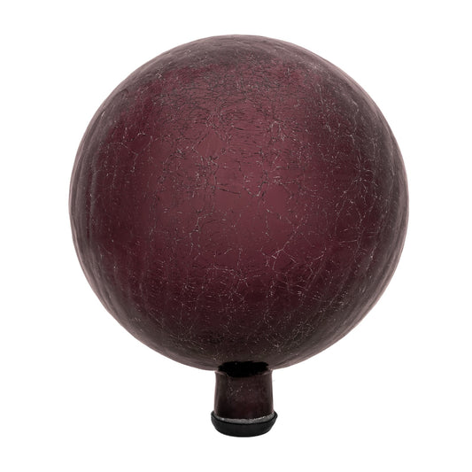 ACHLA 12in Gazing Globe | Crackle Plum Glass Garden Accent | Outdoor Patio & Garden Decor | 12 x 12 x 14 in | Model G12-PL-C