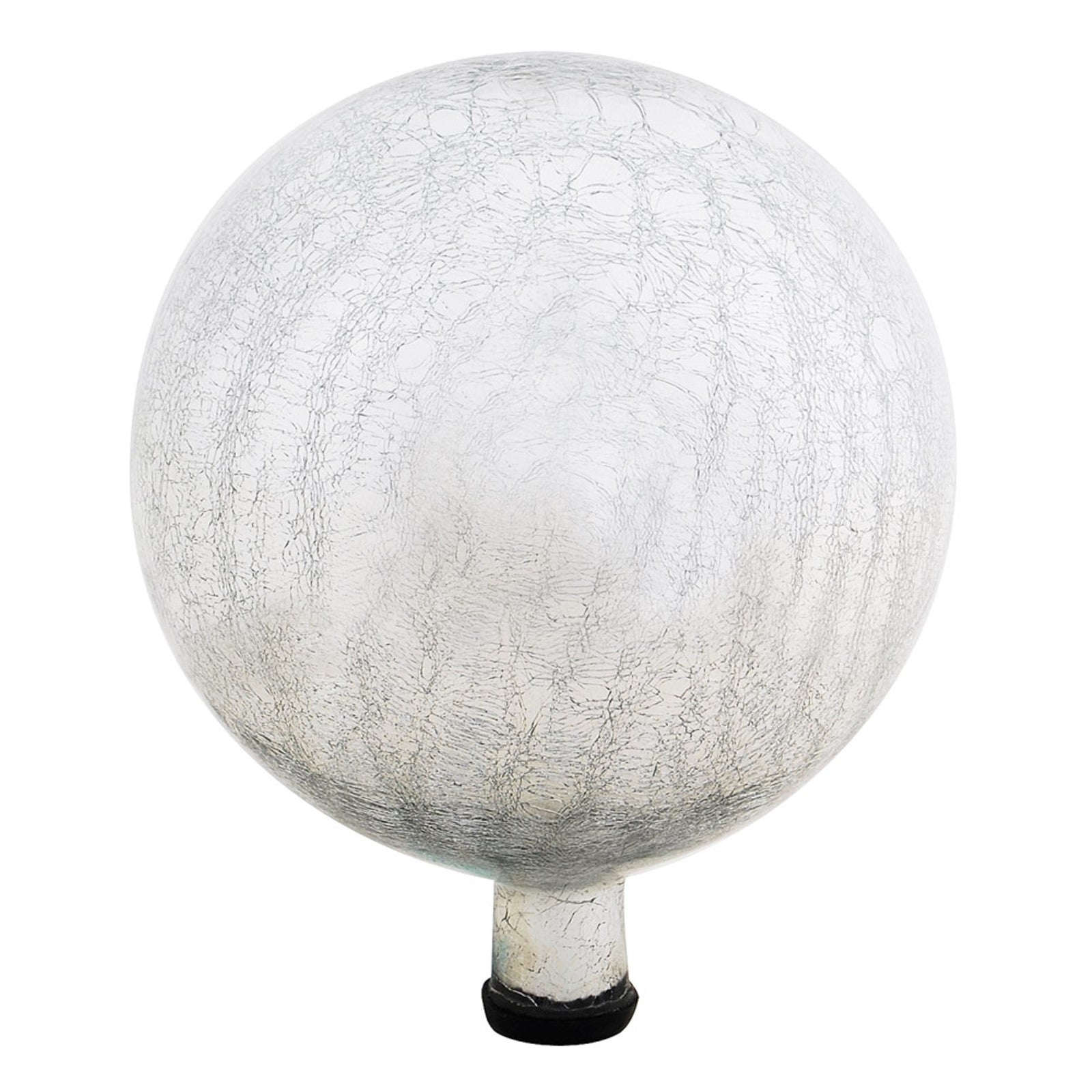 ACHLA 12in Gazing Globe | Silver Crackle Glass | Garden & Patio Accent | 12 x 12 x 14 in | Model G12-S-C