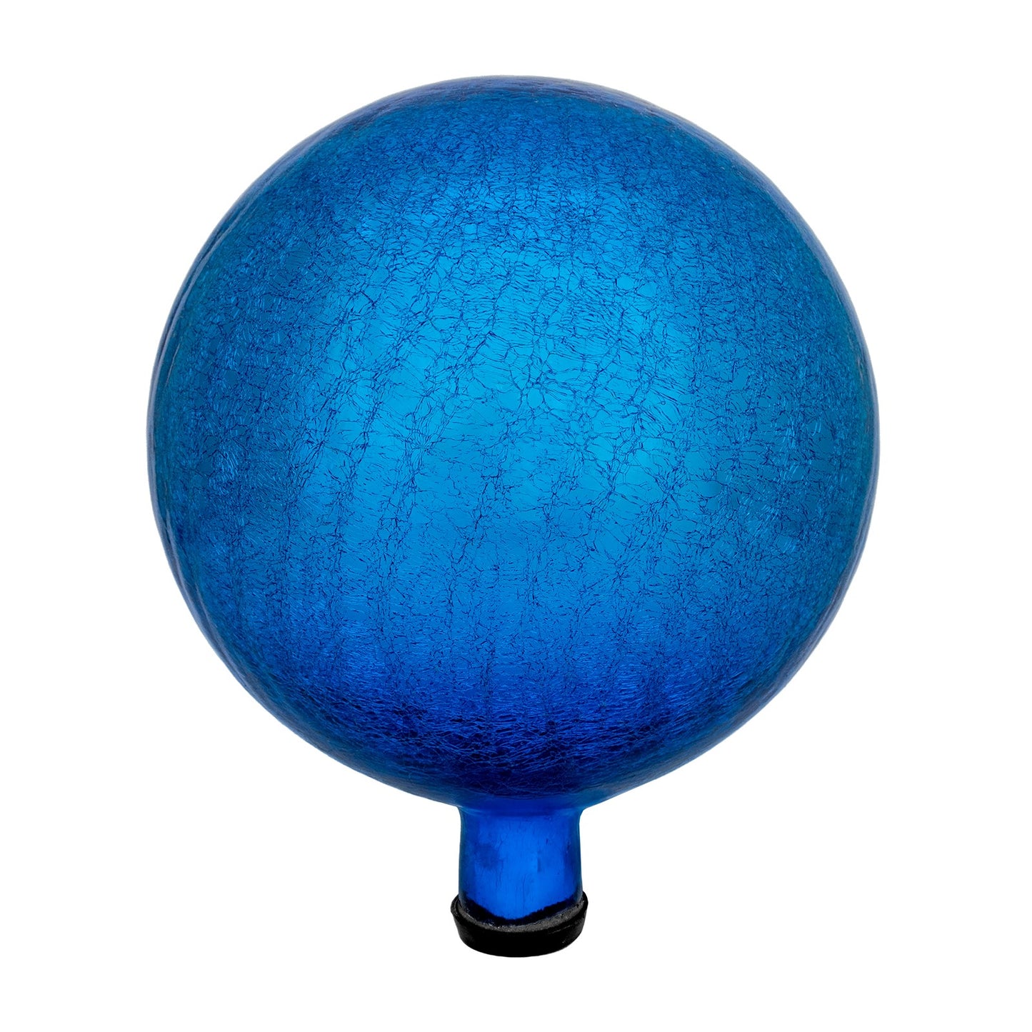 ACHLA 12in Teal Crackle Gazing Globe | Hand-Blown Crackled Glass Garden Sphere | Patio & Garden Accent | 12 x 12 x 14 in | Model G12-T-C