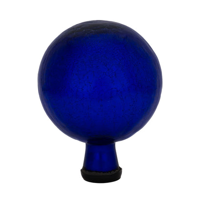 ACHLA 6in Gazing Globe | Crackle Blue Hand-Blown Glass | Garden & Patio Accent | 6 x 6 x 8 in | Model G6-BL-C