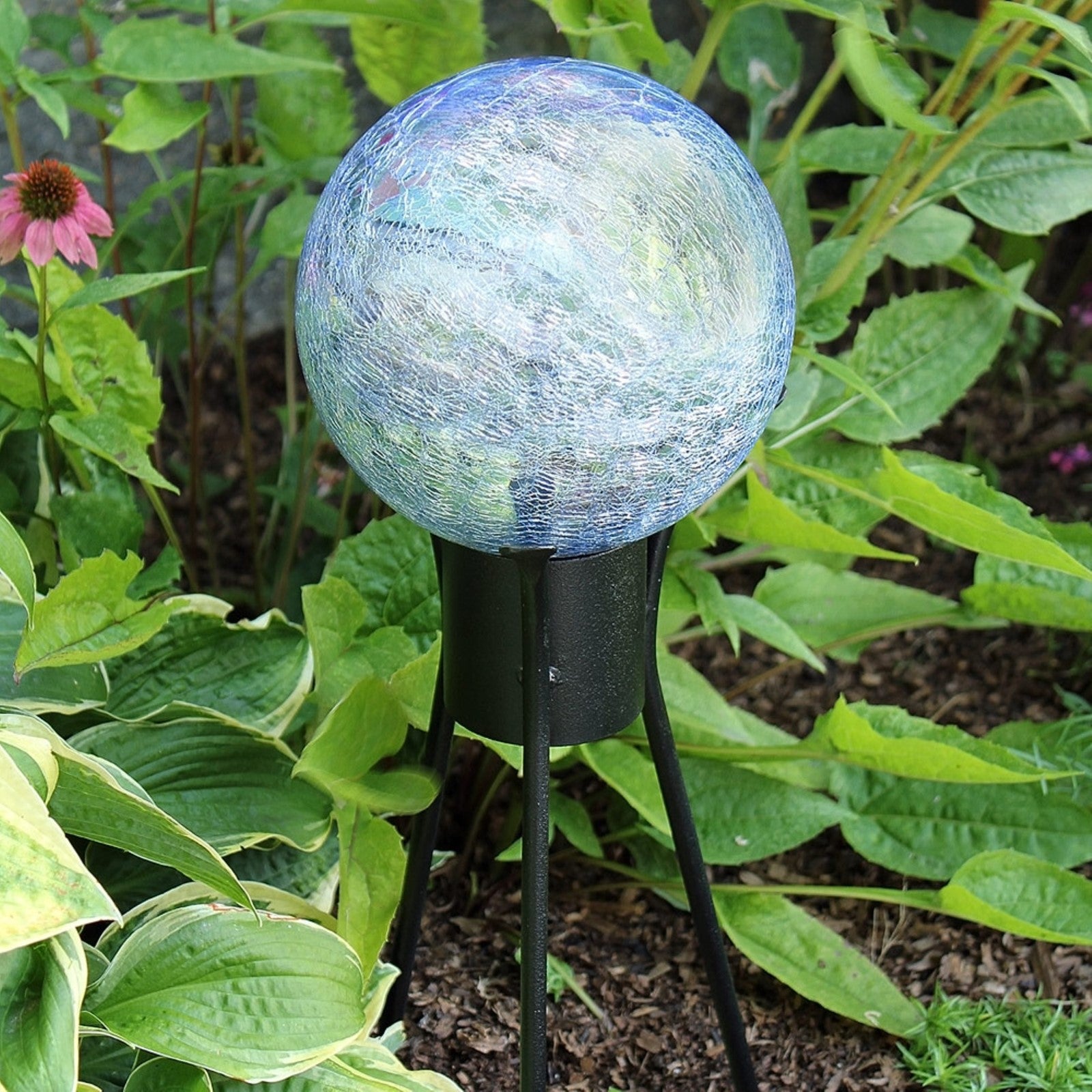 ACHLA 6in Gazing Globe | Blue Lapis Crackle Glass | Garden & Patio Decor | 6 x 6 x 8 in | Model G6-BLL-C