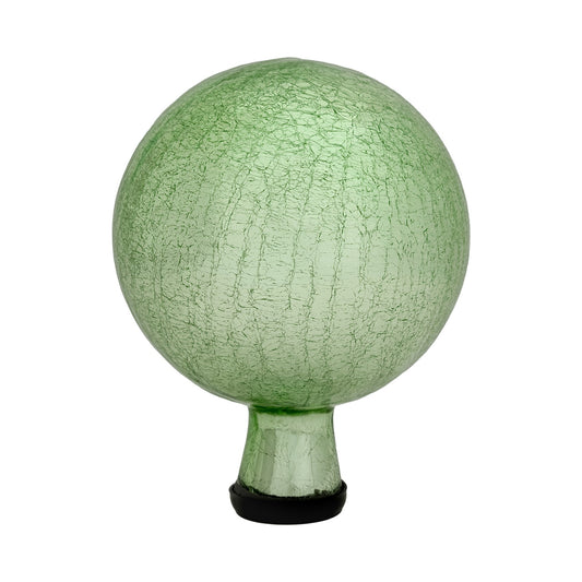 ACHLA 6in Gazing Globe | Light Green Crackle Glass | Garden & Patio Accent | 6 x 6 x 8 in | Model G6-LG-C