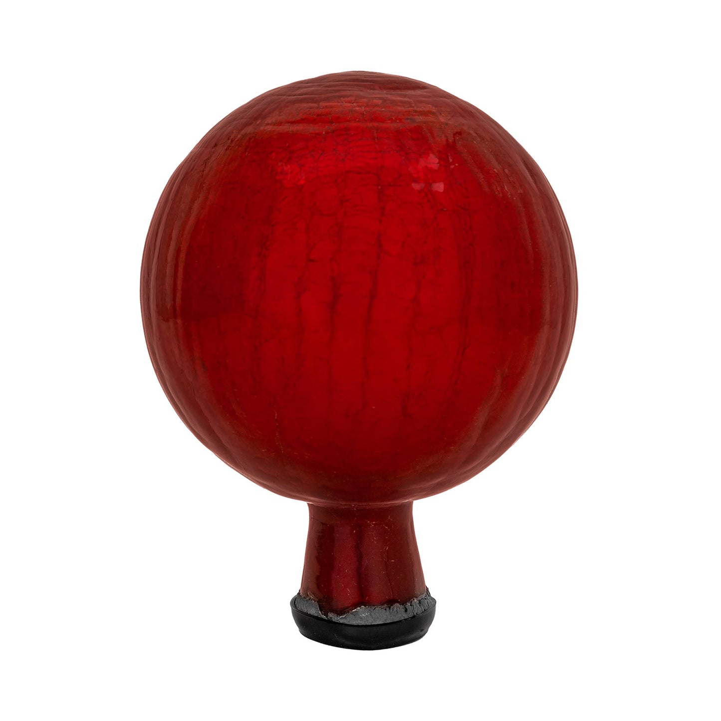 ACHLA Gazing Ball 6in Red Crackle Glass | Hand-Blown Garden Ornament | Patio & Garden Accent | 6 x 6 x 8 in | Model G6-RD-C