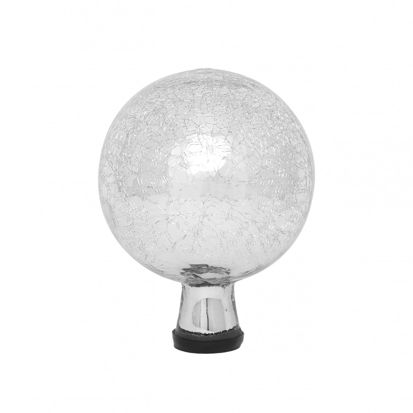 ACHLA 6in Gazing Globe | Silver Crackle Glass Garden Sphere | Outdoor Patio & Garden Accent | 6 x 6 x 8 in | Model G6-S-C