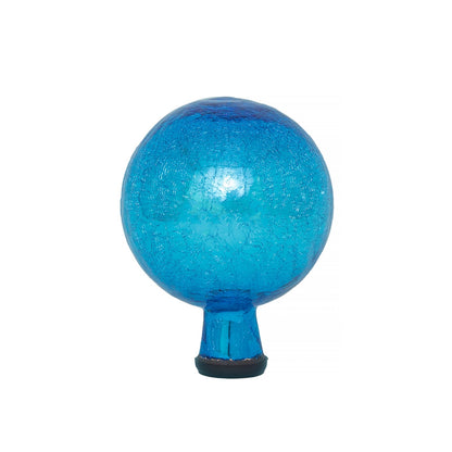 ACHLA 6in Gazing Globe | Teal Crackle Glass Garden Accent | Outdoor Patio & Yard Decor | 6 x 6 x 8 in | Model G6-T-C