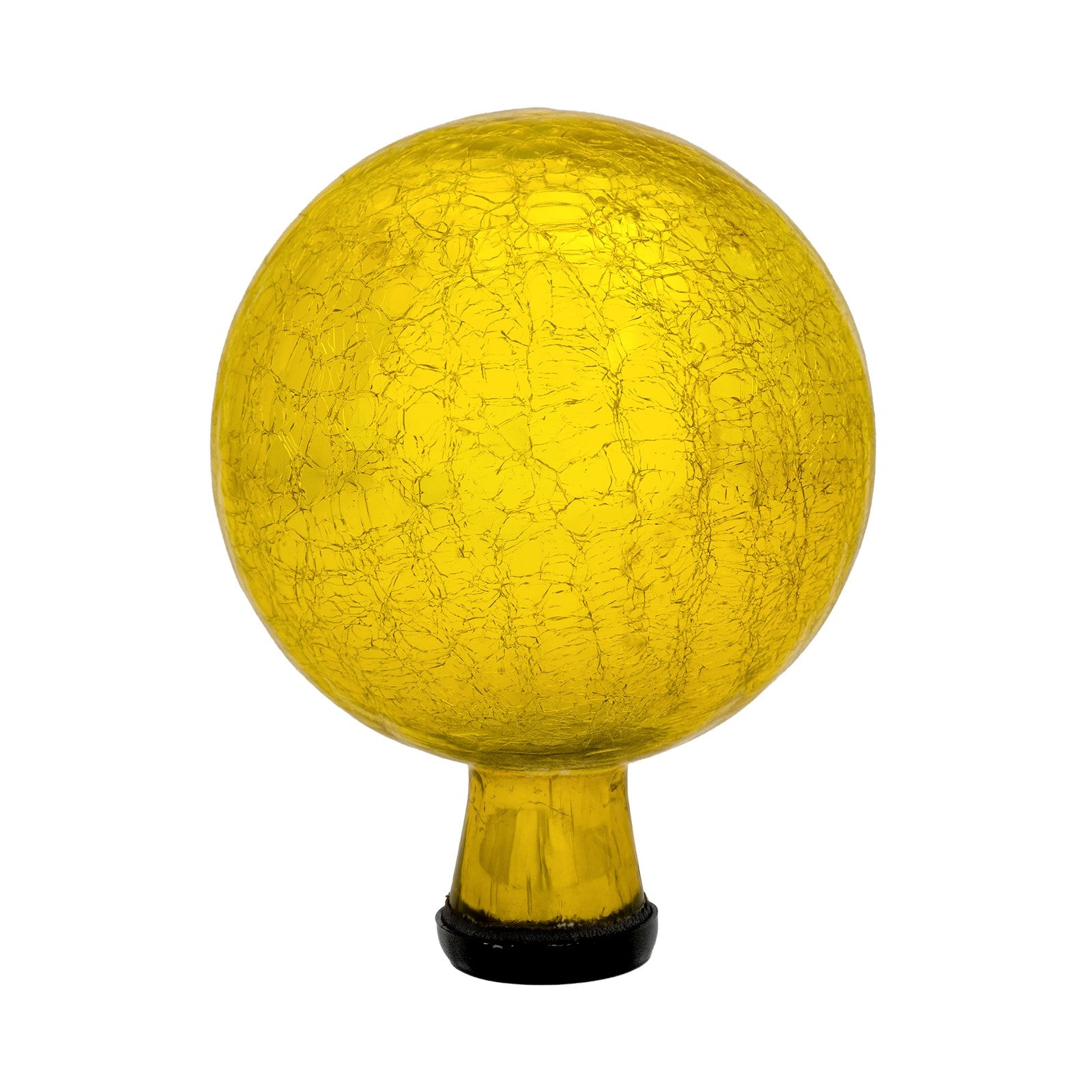 ACHLA Gazing Globe 6in Lemon Drop Crackle Glass | Outdoor Garden & Patio Decor | 6 x 6 x 8 in | Model G6-Y-C