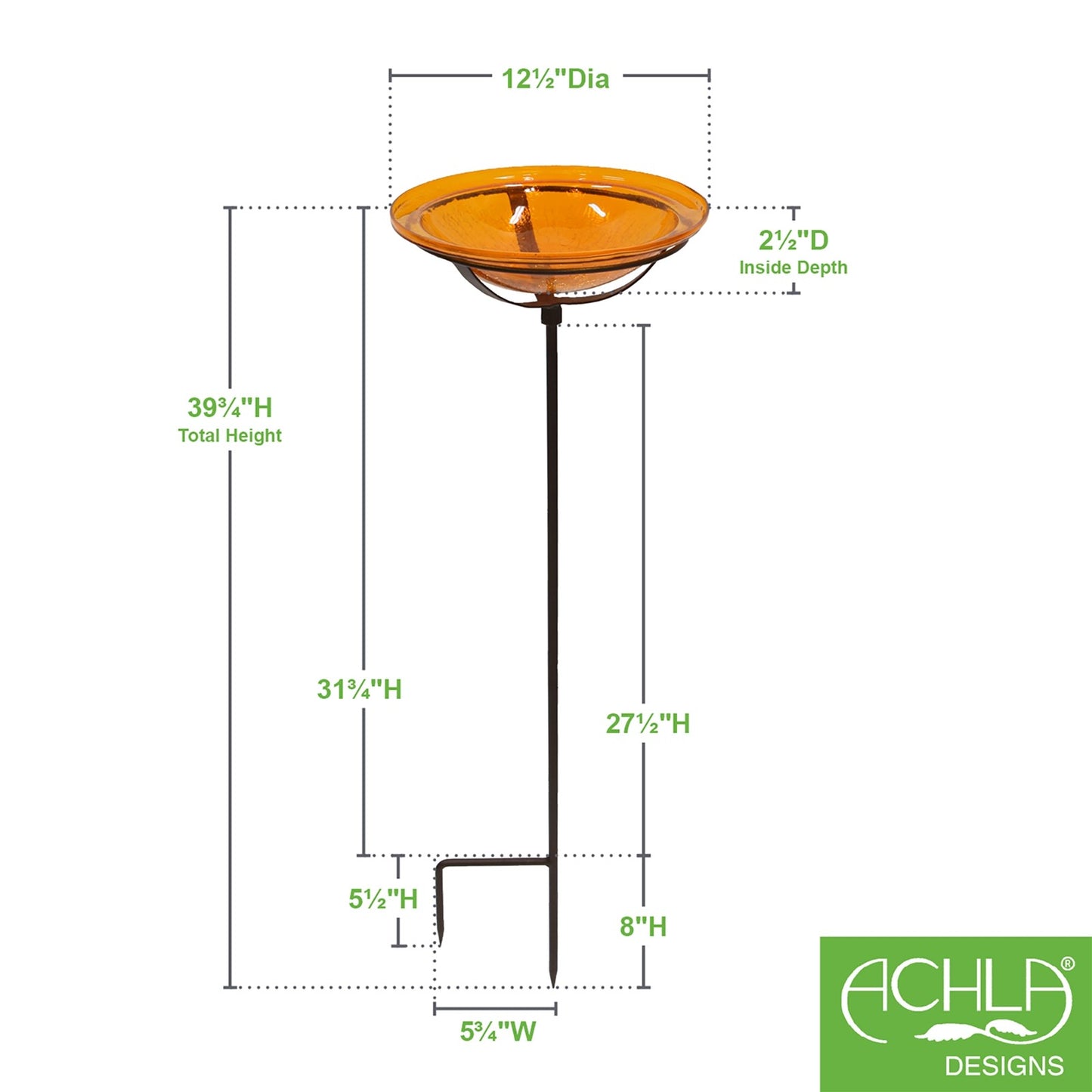 ACHLA Mandarin Crackle Glass Bowl with Stand | 12.5in Diameter Outdoor Garden Decor | Roman Bronze Finish | 12.5 x 12.5 x 3 in | Model GBB-06