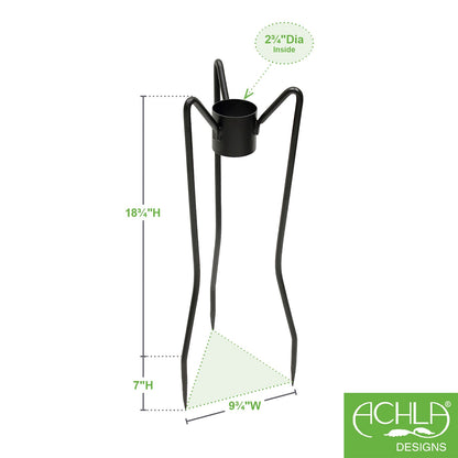 ACHLA Gazing Globe Stand 25in H Spiked | Wrought Iron Black Powder Coat | Garden & Yard Display | 10 x 10 x 25 in | Model GBS-05