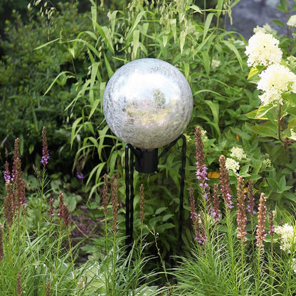 ACHLA Gazing Globe Stand 31in Spiked | Wrought Iron Black Powder Coat | Garden & Yard Decor | 12 x 12 x 31 in | Model GBS-06