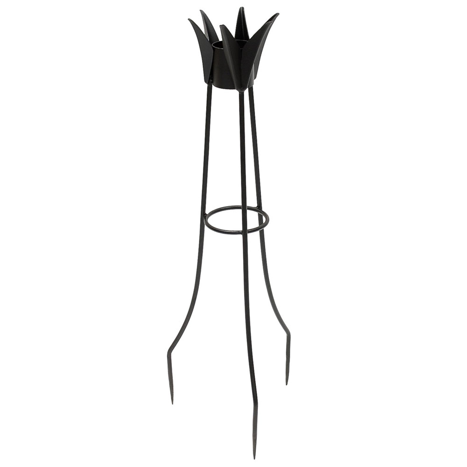 ACHLA Gazing Globe Stand 34in Spiked | Wrought Iron Black Powder Coat | Garden, Patio & Yard Decor | 34 x 13 x 13 in | Model GBS-08