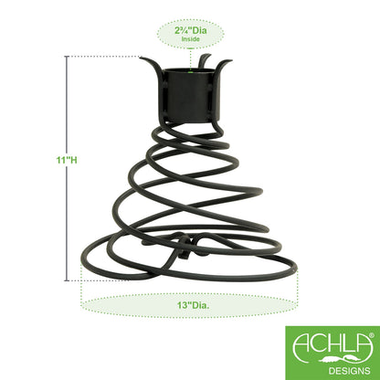 ACHLA Helix Stand | Wrought Iron Black Powder Coat Garden Ornament | Patio & Garden Display | 11 x 11 x 10.5 in | Model GBS-10