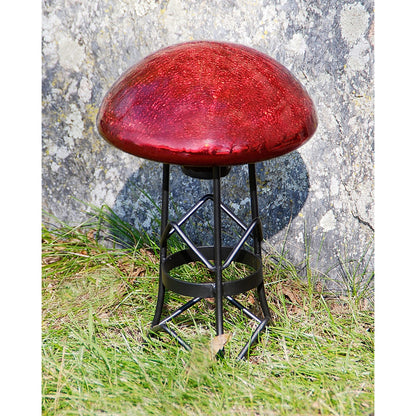 ACHLA Toad Stool Stand Small 7in W x 12.5in H | Wrought Iron Black Powder Coat | Garden & Patio Display Stand | 7 x 7 x 12.5 in | Model GBS-11