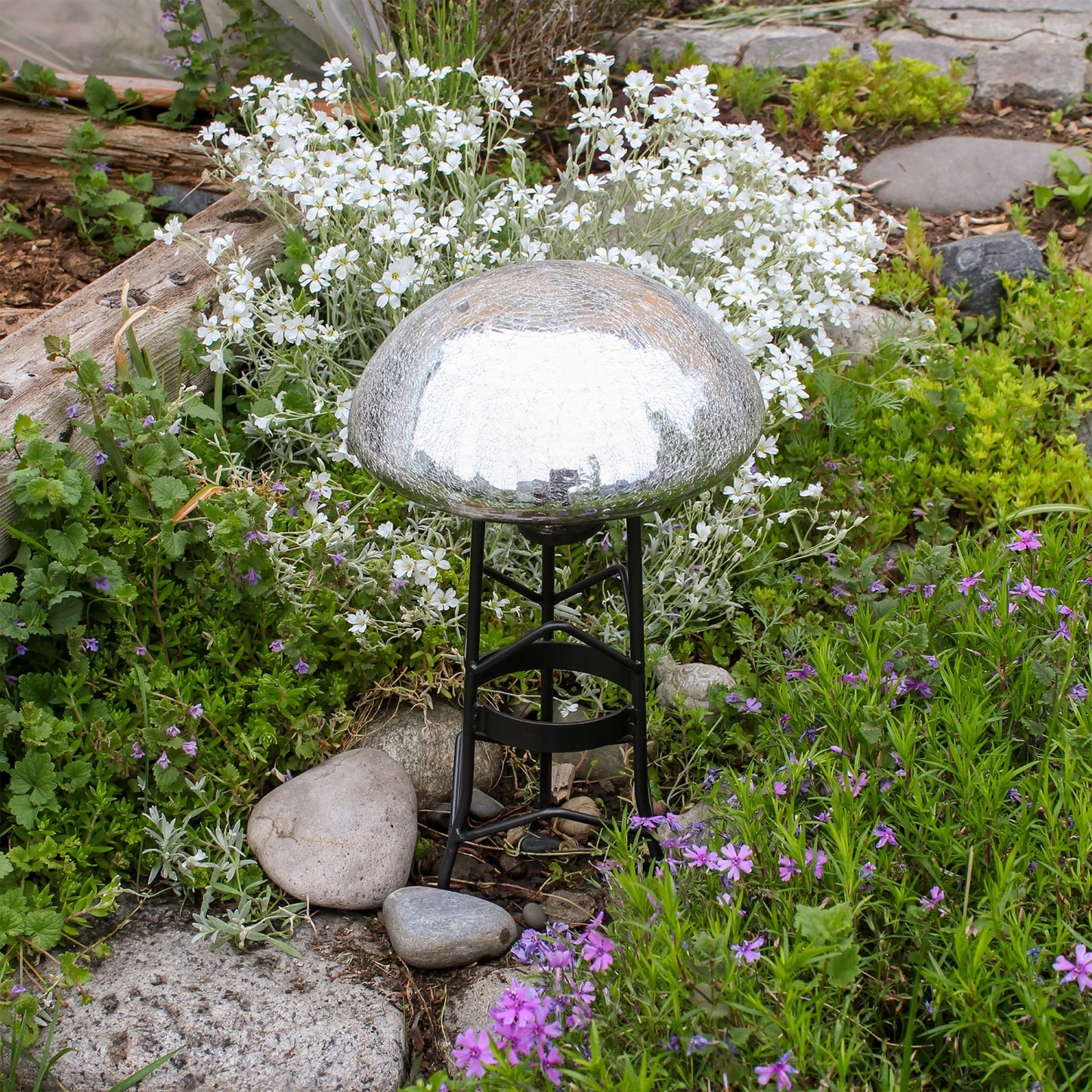 ACHLA Toad Stool Stand Small 7in W x 12.5in H | Wrought Iron Black Powder Coat | Garden & Patio Display Stand | 7 x 7 x 12.5 in | Model GBS-11