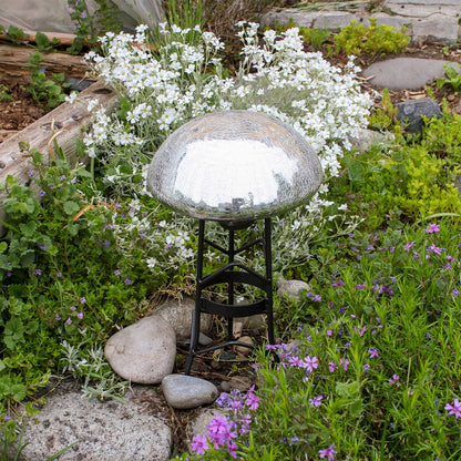 ACHLA Toad Stool Stand Small 7in W x 12.5in H | Wrought Iron Black Powder Coat | Garden & Patio Display Stand | 7 x 7 x 12.5 in | Model GBS-11