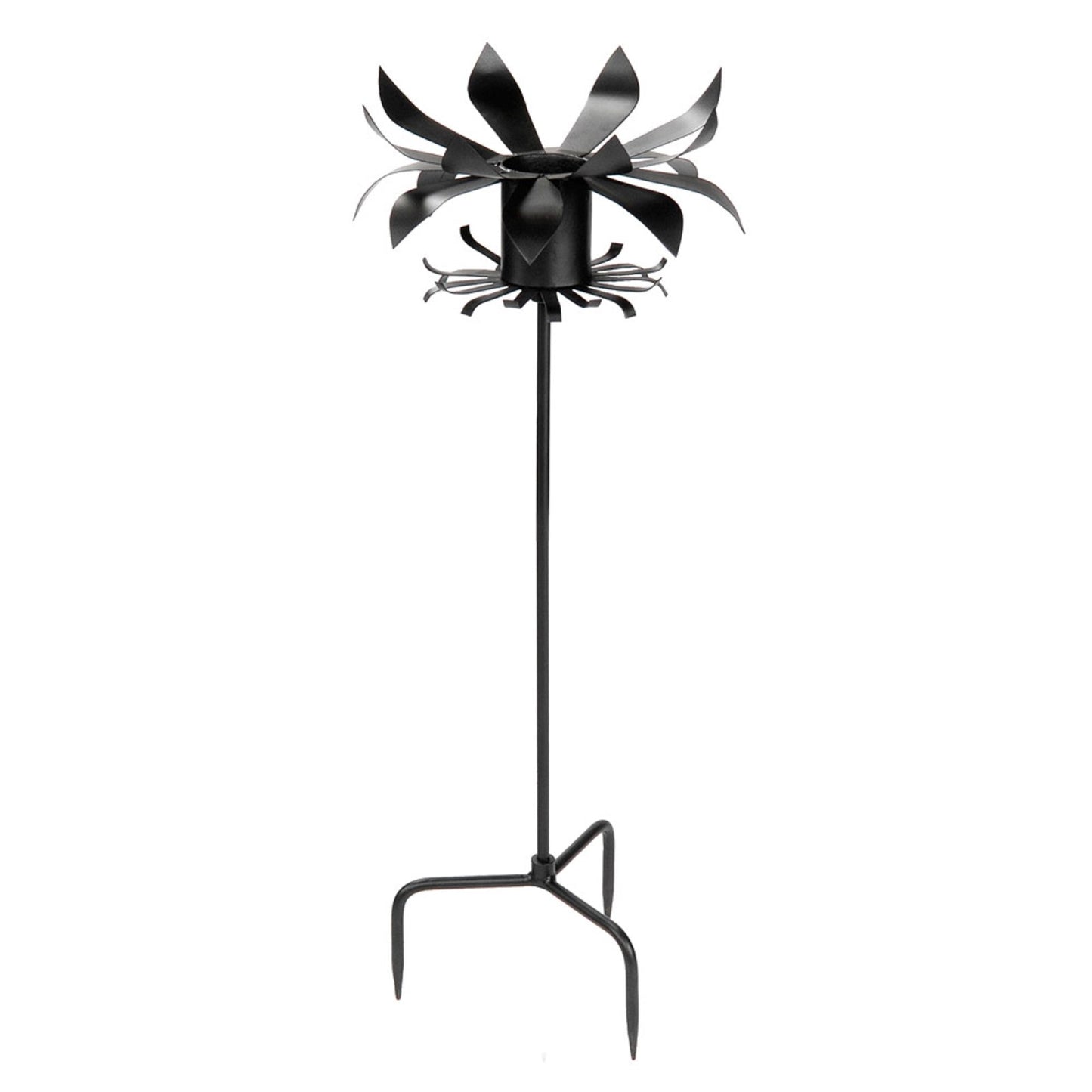 ACHLA Petals Gazing Globe Stand | Wrought Iron Black Powder Coat | Garden & Flowerbed Decor | 12 x 12 x 43 in | Model GBS-13