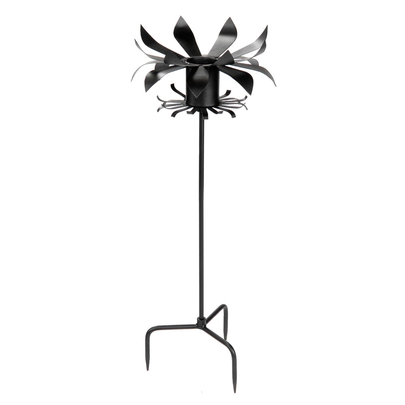 ACHLA Petals Gazing Globe Stand | Wrought Iron Black Powder Coat | Garden & Flowerbed Decor | 12 x 12 x 43 in | Model GBS-13