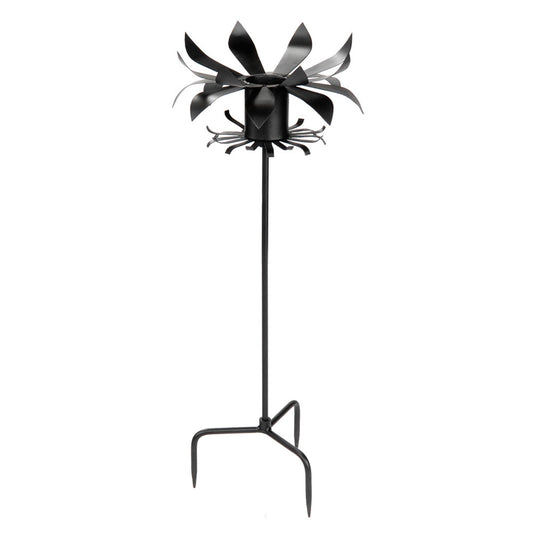 ACHLA Petals Gazing Globe Stand | Wrought Iron Black Powder Coat | Garden & Flowerbed Decor | 12 x 12 x 43 in | Model GBS-13