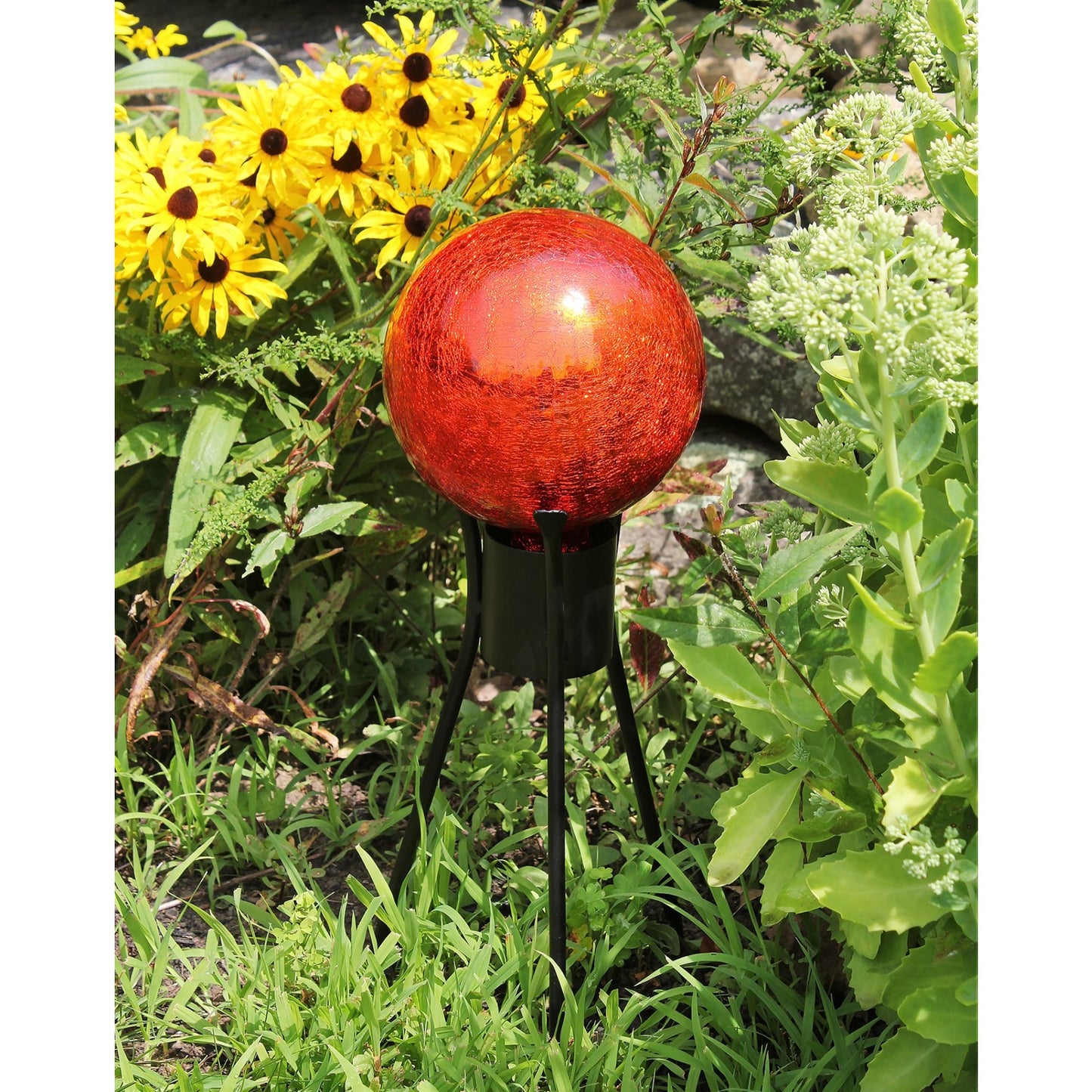 ACHLA Gazing Ball Stand 14in | Black Wrought Iron Garden Pedestal | Patio & Garden Display | 8 x 8 x 15 in | Model GBS-14