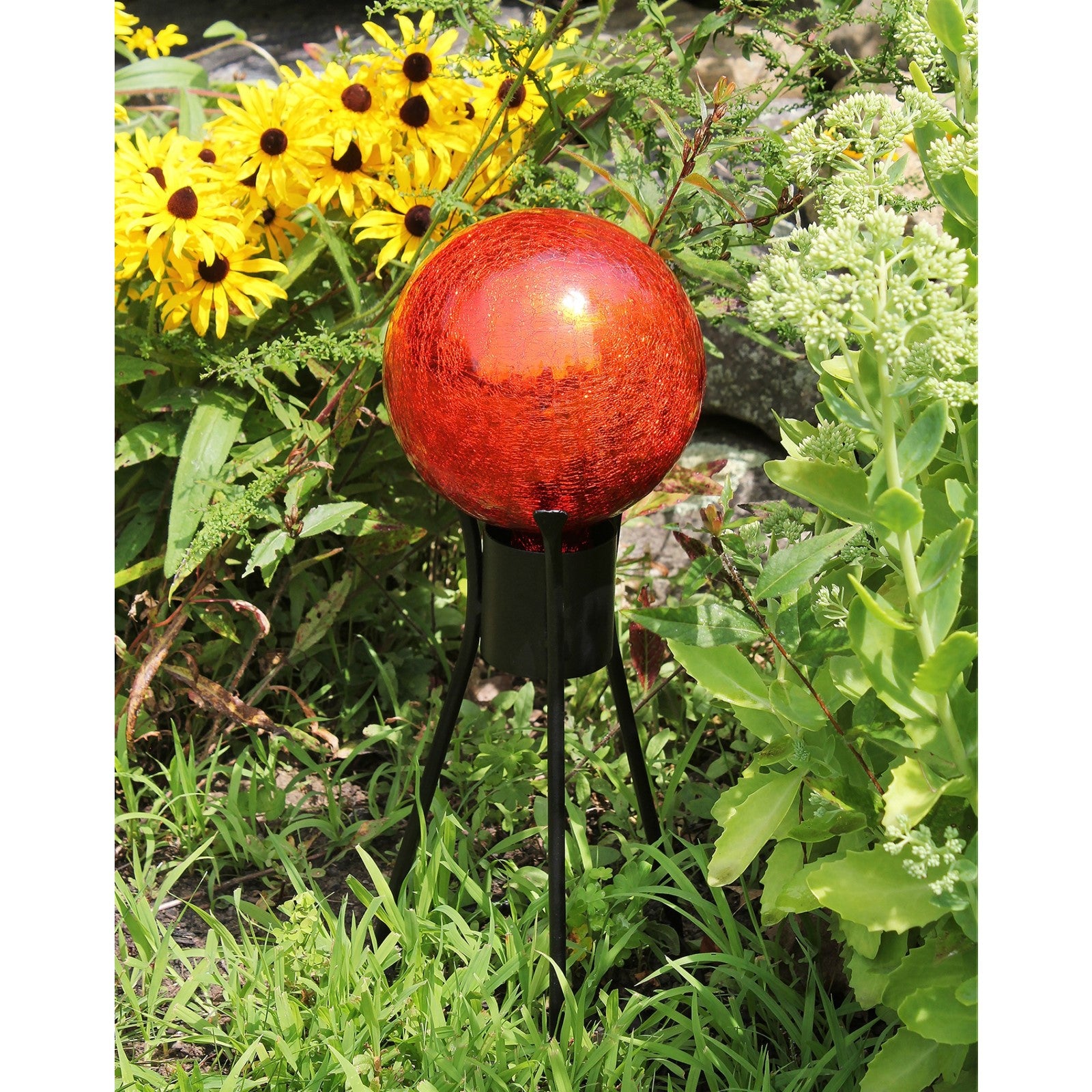ACHLA Gazing Ball Stand 14in | Black Wrought Iron Garden Pedestal | Patio & Garden Display | 8 x 8 x 15 in | Model GBS-14