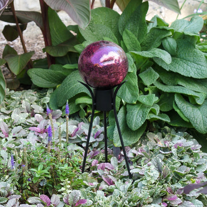 ACHLA Gazing Ball Stand 14in | Black Wrought Iron Garden Pedestal | Patio & Garden Display | 8 x 8 x 15 in | Model GBS-14