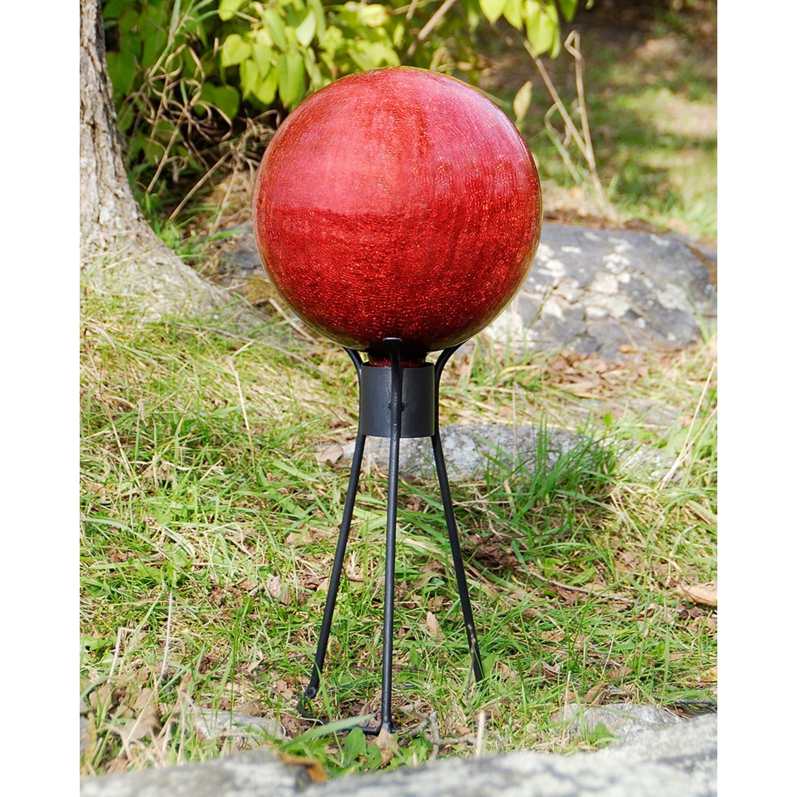 ACHLA Gazing Ball Stand 14in | Black Wrought Iron Garden Pedestal | Patio & Garden Display | 8 x 8 x 15 in | Model GBS-14
