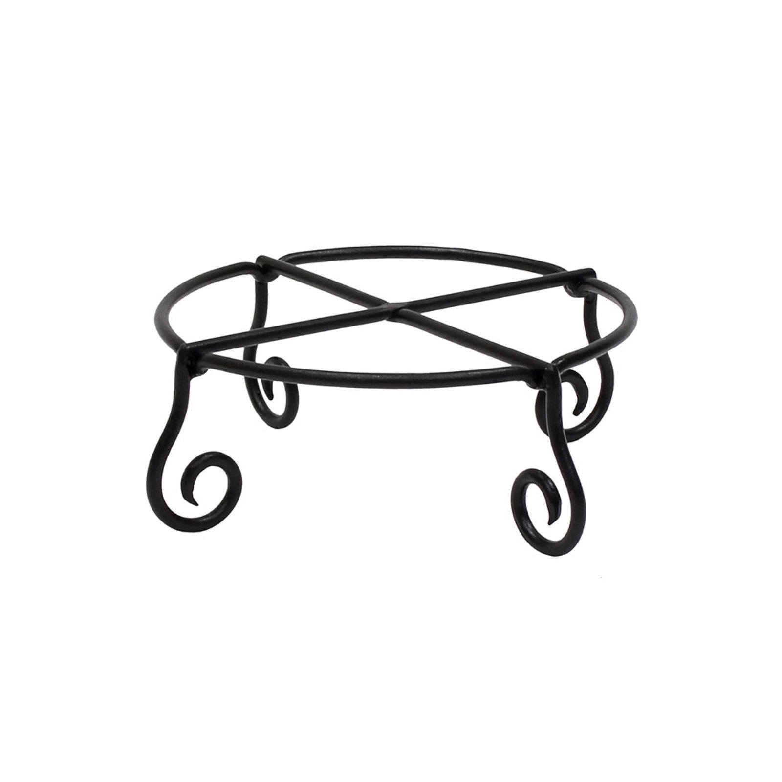 ACHLA Piazza 10in Plant Stand | Wrought Iron Black Powdercoat | Indoor & Outdoor Patio Plant Display | 12 x 12 x 4 in | Model GBS-23